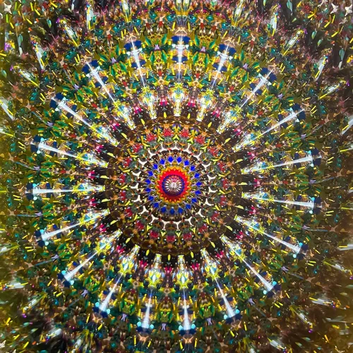 Vista 2 de Caleidoscopio de concha dorada de 6 pulgadas con 2 varitas de purpurina, caleidoscopio hecho a mano para adultos, caja de regalo, aniversario