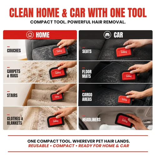Vista 6 de Lilly Brush Mini detallador de pelo de mascotas Removedor de pelo reutilizable para interior de coche, alfombra, sofá y muebles