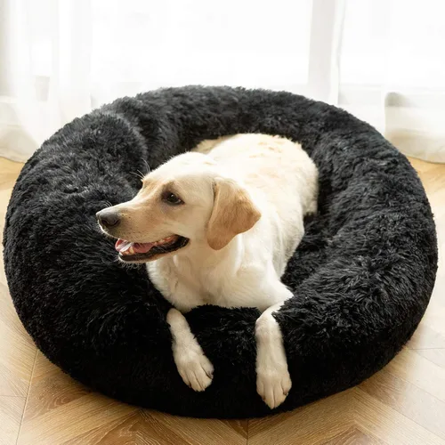 Vista 9 de Hachikitty Calming Donut Cuddler - Cama para perros medianos, 24 pulgadas