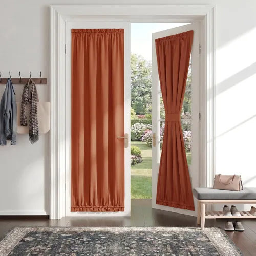 Vista 58 de PONY DANCE Persianas para puertas – Paneles opacos para tratamiento de ventanas, cortinas sólidas de alta resistencia con bolsillo para barra