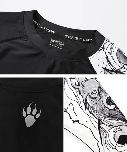 Vista 5 de HUGE SPORTS Serie Wildling Camiseta de protección con protección UV, de secado rápido, con compresión