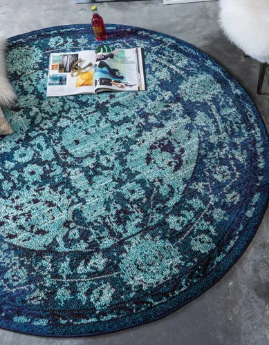 Vista 12 de Unique Loom Medici Collection - Alfombra tradicional vintage botánica azul (2' 2 x 3' 0)