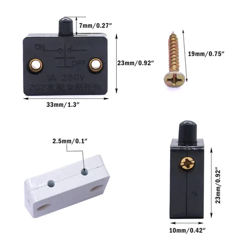 Vista 2 de Taiss 2 unids negro gabinete lámpara interruptor armario táctil interruptores automáticos puerta interruptor cajones abrir encendido cierre puerta