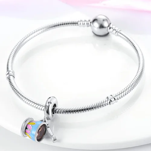 Vista 4 de Parmuz Charms for Bracelets 925 Sterling Silver summer travel Ocean Lucky charm beads Pendant Jewelry for Woman Mom