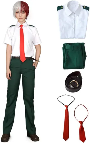 Vista 4 de miccostumes Disfraz de superhéroe de anime para hombre, uniforme de verano con corbata