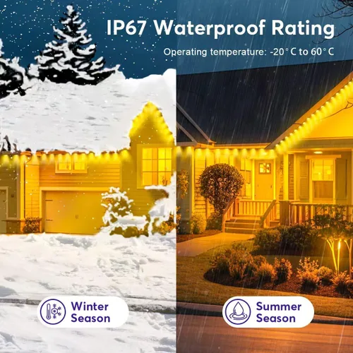 Vista 4 de Luces permanentes para exteriores Pro, luces LED RGB de 50 pies, IP67 impermeables con aplicación inteligente y control remoto, para Navidad