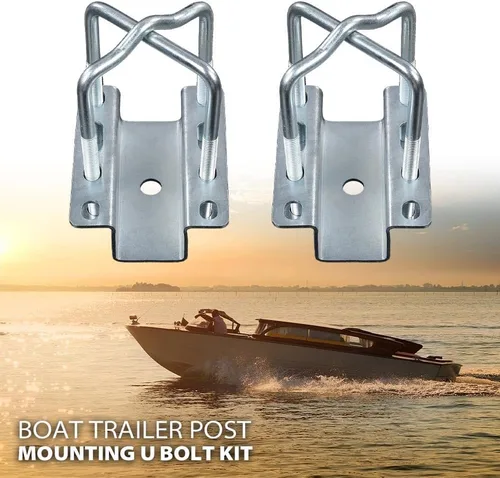 Vista 2 de PIT66 Kit de pernos en U para poste guía de remolque de barco Galvanized Universal Mounting Hardware for Boat Trailer Guides Compatible with Kia