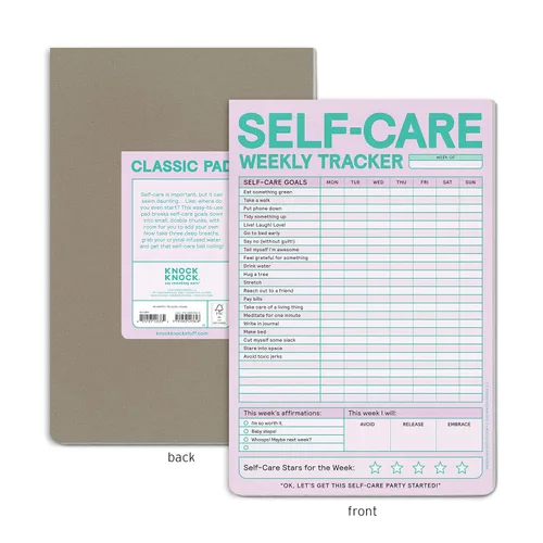 Vista 2 de Knock Knock Self-Care Weekly Tracker Pad, Step-by-Step Self-Care Checklist Note Pad (Pastel Version), 6 x 9-inches Encuadernación desconocida