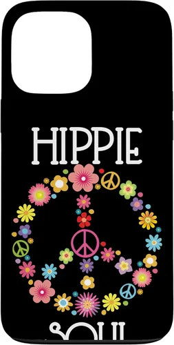 Vista 24 de Hippie Soul Flower Power Floral Peace Sign 60s 70s Gift Case for iPhone 17