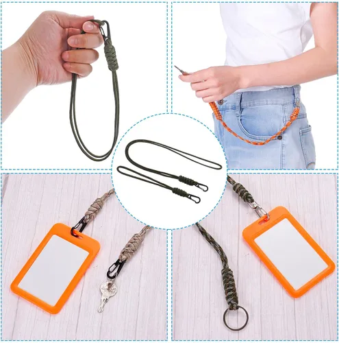 Vista 4 de PATIKIL Cordón de insignia con clip para llavero, correa de cordón para collar y cierre de metal Verde -Oliva