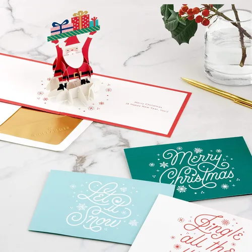Vista 3 de Hallmark Signature Paper Wonder - Surtido de tarjetas navideñas emergentes (4 tarjetas navideñas con sobres)