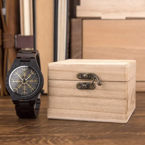 Vista 5 de BOBO BIRD Relojes de madera con grabado único para hombre, correa de madera de lujo con caja de madera de bambú