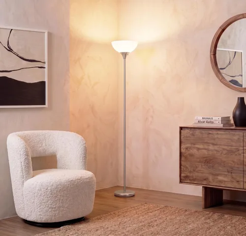 Vista 6 de Brightech Lámpara de pie LED regulable Sky Dom, lámpara de pie Torchiere para sala de estar, dormitorio y oficina, lámpara de pie alta para leer