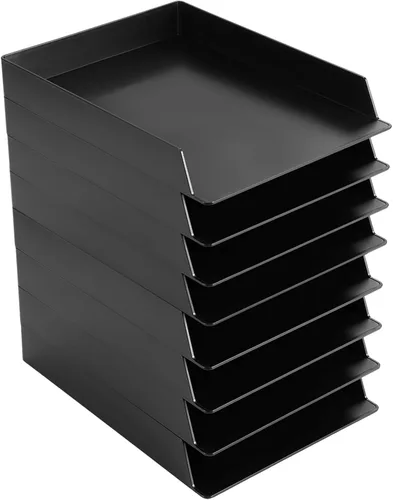 Vista 14 de Wenqik Bandejas de letras negras apilables, organizador de escritorio de Negro