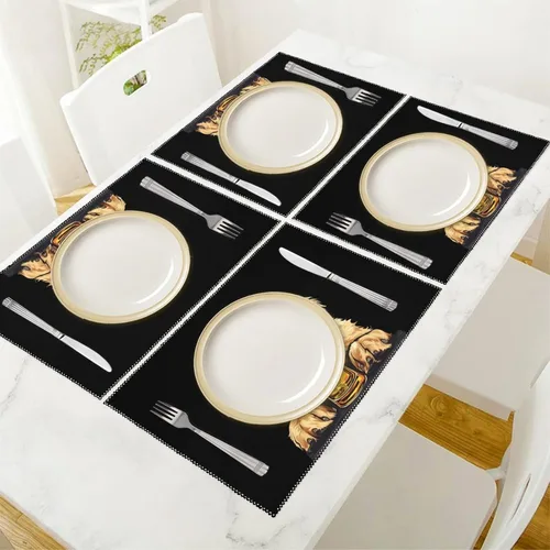 Vista 5 de Retriever Dog Beer Placemats Set of 6 Resistant Table Mats Washable Place Mats for Dinner Party Table Decoration