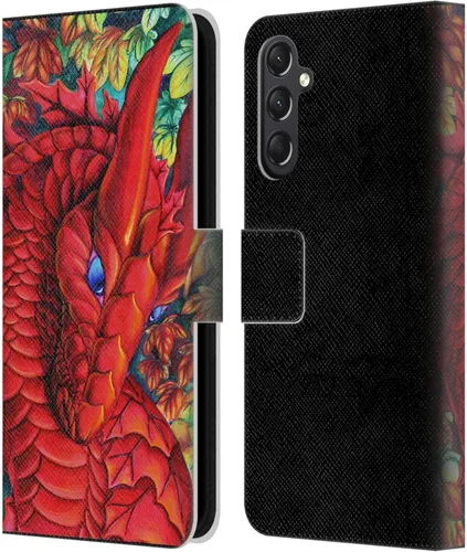 Vista 179 de Head Case Designs Officially Licensed Carla Morrow Galactic Entrancement Dragons Leather Wallet Case Compatible with Samsung Galaxy A07 4G