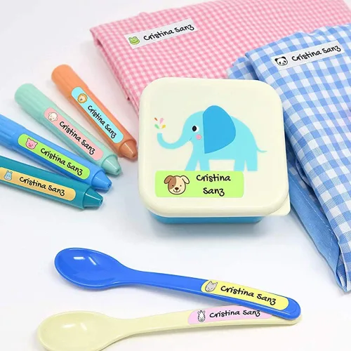Vista 4 de 155 etiquetas de nombre personalizadas para la escuela de niños, etiquetas para planchar para ropa y etiquetas con nombre, etiquetas para ropa
