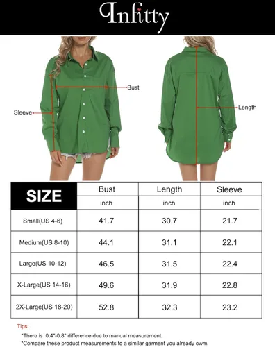 Vista 5 de Blusas de manga larga con botones para mujer, estilo casual, holgadas, tallas grandes