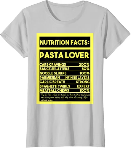 Vista 21 de Pasta Lover Nutrition Facts: The Ultimate Carb Connoisseur's T-Shirt Negro