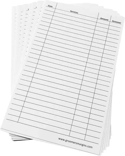 Vista 2 de Tarjetas de aseo para perros (paquete de 100 tarjetas de 8 x 5 pulgadas) para peluqueros profesionales de mascotas y gatos, cuidado de perreras