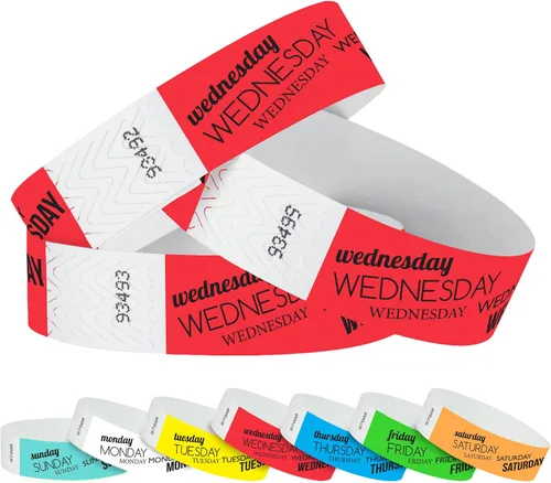 Vista 15 de WristCo Pulseras Tyvek - Paquete variado de fin de semana, 1,500 unidades ¾" x 10" - impermeables, reciclables, cómodas, resistentes a desgarros