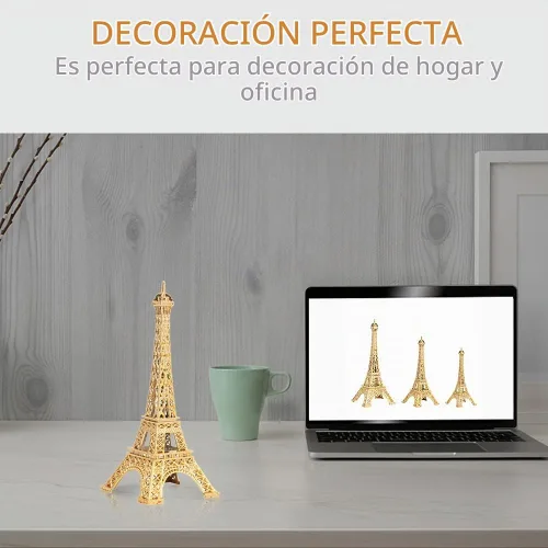 Vista 6 de Estatua de la Torre Eiffel, modelo de arquitectura romántica de París, decoración de la torre Eiffel, kits de construcción de metal Francia Torre