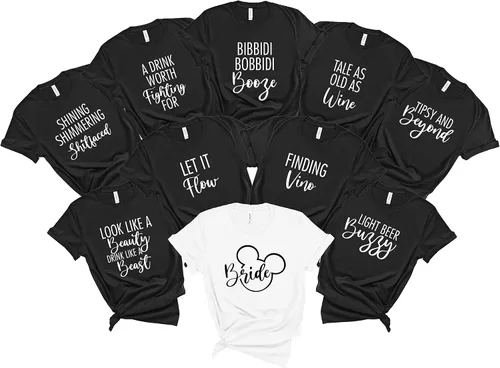 Vista 2 de Sipping Beauty - Camisa de despedida de soltera, Bipity Bopity Dama de honor, regalo de fiesta nupcial, regalo de fiesta de boda, color negro