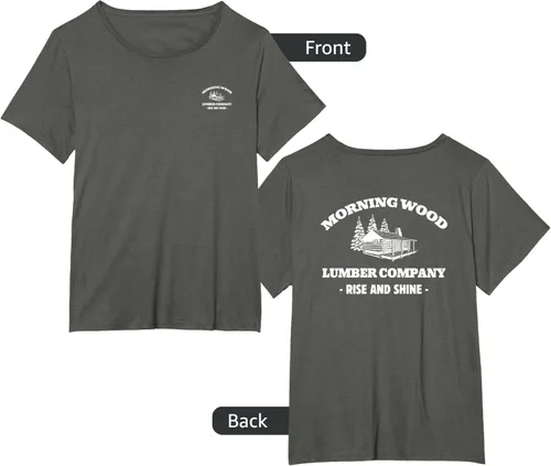 Vista 21 de Morning Wood Lumber Company - Camiseta con estampado de espalda delantera, Negro, S