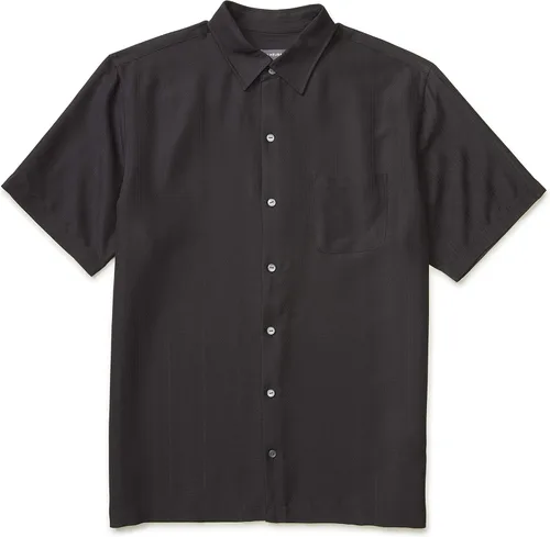 Vista 3 de Van Heusen Camisa de manga corta para hombre, con botones y rayas, de poliéster y rayón