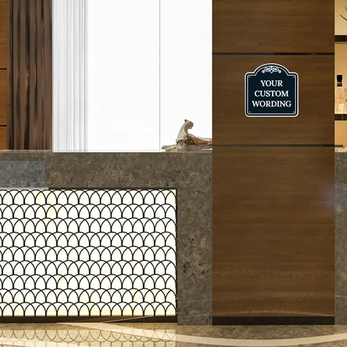 Vista 7 de Letrero decorativo personalizado, letrero de metal personalizado para negocios, entrada, hogar, Airbnb, placa de puerta de oficina, fondo negro, 8 x