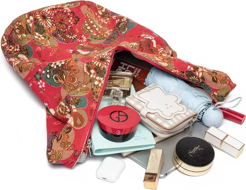 Vista 220 de Bolsa de hombro para mujer, de lona en estilo hippie/bohemio para llevar cruzada al hombro, disponible en diferentes colores y estampados