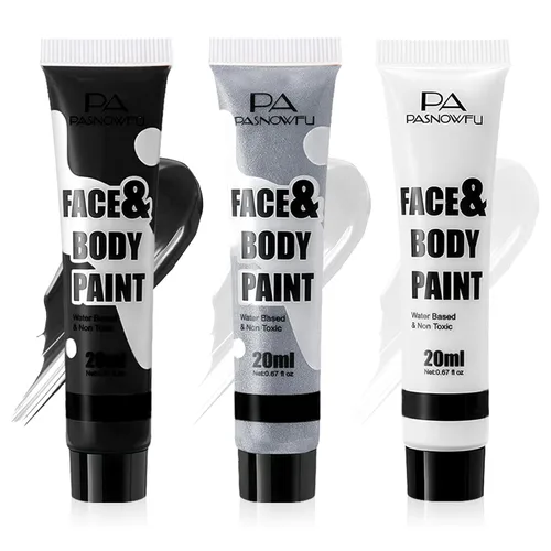 Vista 11 de Pintura blanca para el cuerpo de la cara, pintura corporal a base Blanco