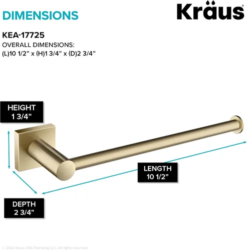 Vista 3 de KRAUS Toallero de baño Ventus, acabado dorado cepillado