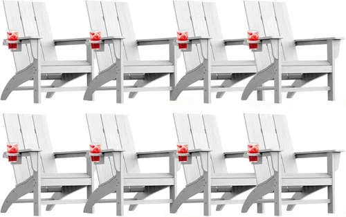 Vista 43 de Silla Adirondack moderna, sillas de patio de plástico HDPE para todo tipo de clima, silla para hoguera, sillas de césped al aire libre para terraza