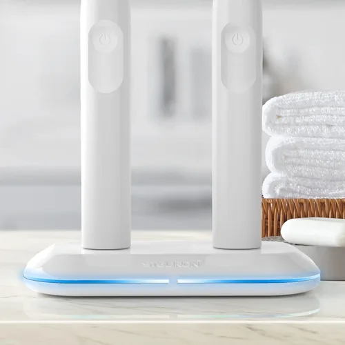 Vista 7 de Galvanox Cargador de cepillo de dientes dual para cepillos de dientes eléctricos Philips Sonicare - Repuesto para HX6100 funciona con limpieza