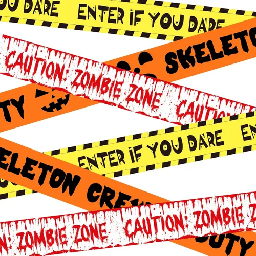 Vista 11 de SWRT Paquete de 3 cintas de precaución para decoración de Halloween, 3