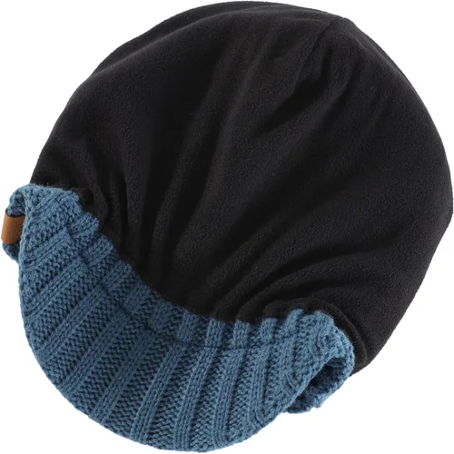 Vista 3 de Home Prefer - Gorro de invierno para hombre de punto grueso con visera, gorro tipo newsboy
