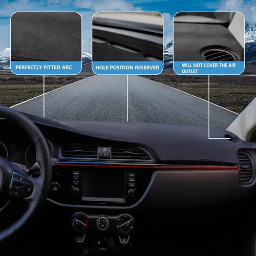 Vista 4 de Funda de franela negra para tablero de automóvil, compatible con volante a la izquierda, Infiniti G25, G35, G37, Q40 2007-2015/Nissan Skyline V36