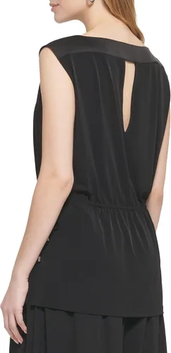 Vista 3 de Calvin Klein Camiseta de punto con cordón sin mangas para mujer