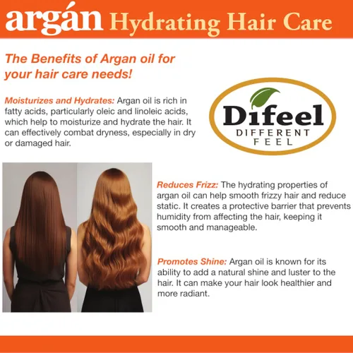 Vista 7 de Difeel Champú hidratante de argán 33.8 oz. - Champú de aceite de argán natural sin sulfato para el cabello