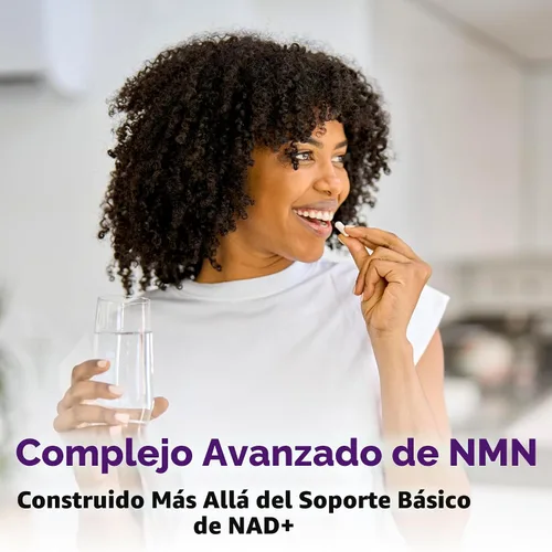 Vista 4 de Complejo NMN 1,000 mg por porción, 60 cápsulas vegetales 10 en 1 con mononucleótido de nicotinamida, vitamina C, resveratrol, CoQ10, TMG