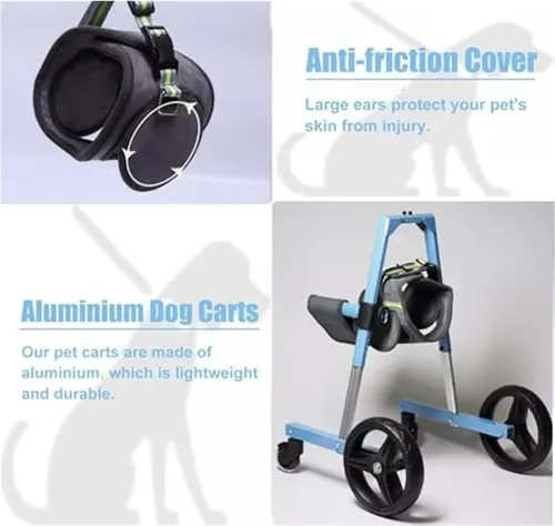 Vista 4 de Front Leg Dog Wheelchair, with 4 Wheels, Supportive Mobility Aid, for Indoor, Outdoor Use, Assist Walking for Disabled/Injured Pets, Ready to