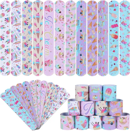 Vista 9 de Serencatcher 48pcs Slap Bracelets Party Favors for Birthday Baby Shower Party Supplies Gifts
