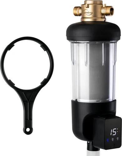 Vista 11 de iSpring WSP50ARJ-BP Prefiltro para toda la casa, filtro de agua de sedimentos giratorio con derivación, carcasa transparente mejorada, tamaño jumbo