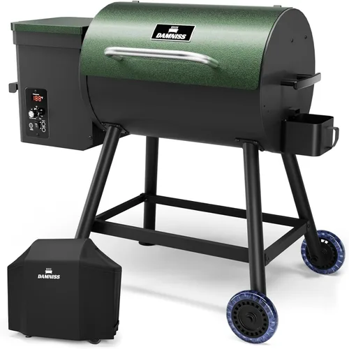 Vista 10 de DAMNISS Parrilla Eléctrica de Pellets de Madera 8 en 1 Parrillas BBQ para Parrilla al Aire Libre con Alimentación Automática y Control