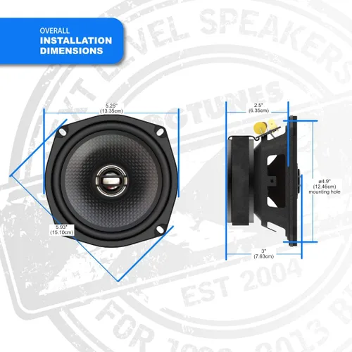 Vista 5 de Hogtunes 225 SG KIT-XL con amplificador RMS de 225 vatios y altavoces frontales serie XL de 5.25 pulgadas (paquete de 2), se adapta a motocicletas