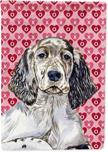 Vista 282 de Caroline's Treasures SS4484GF Bandera de jardín con diseño de bulldog inglés y corazones para el Día de San Valentín, bandera decorativa para patio