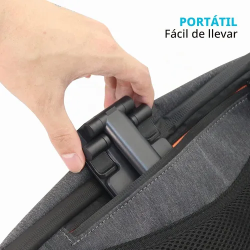 Vista 6 de Soporte para teléfono celular, soporte plegable para teléfono de escritorio, soporte de teléfono móvil ajustable en altura en ángulo para A-Negro