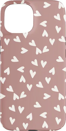 Vista 6 de Simple Chic Boho Heart Pattern - Carcasa para iPhone 16, color rosa polvoriento