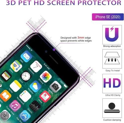 Vista 6 de LeYi Funda para iPhone SE con 2 protectores de pantalla de vidrio templado, funda de grado militar con soporte de anillo magnético para iPhone SE